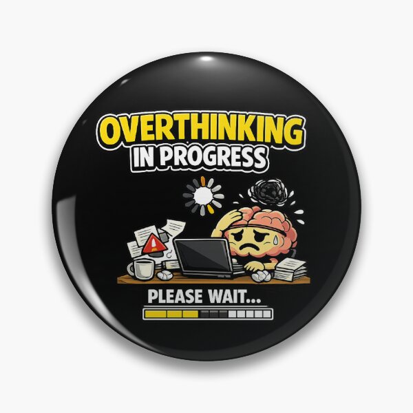 Item preview, Overthinking in Progress – Funny Loading Brain Cartoon for Overthinkers designed and sold by stevenwoodcock.