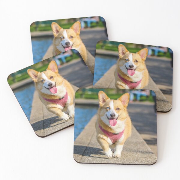 Item preview, Stunning Heterochromia Corgi Walking Close Up designed and sold by VanGaldo.