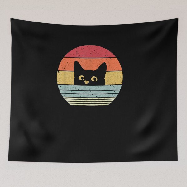 Item preview, Retro Rainbow Black Cat Vintage designed and sold by WilfRedokry-21.