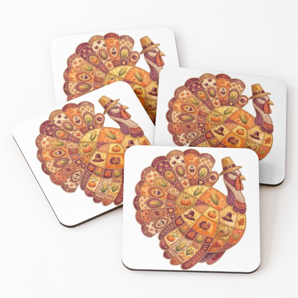 Item preview, Cozy Harvest Turkey Quilt Art Thanksgiving Fall Season  designed and sold by VibranPalette.