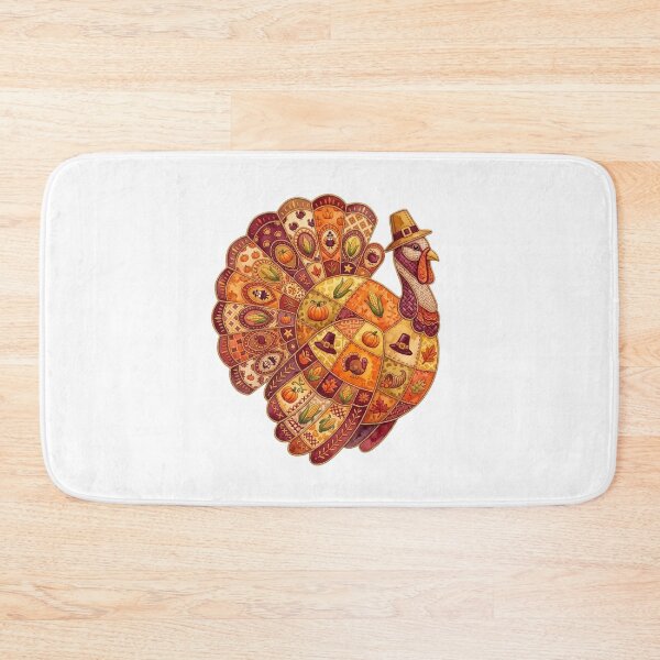 Item preview, Cozy Harvest Turkey Quilt Art Thanksgiving Fall Season  designed and sold by VibranPalette.