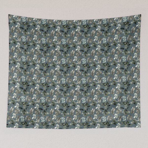 Item preview, Muted Grey Green Background Eucalyptus and Botanical Leaves Seamless Pattern designed and sold by ​Jyoti Digital Artist.