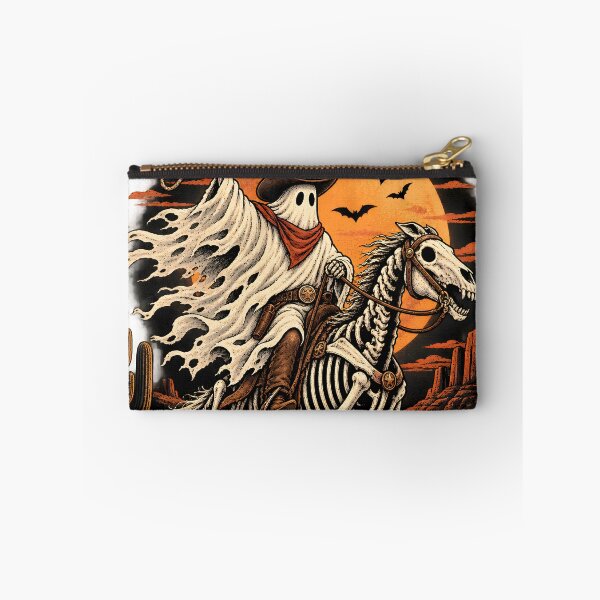 Item preview, Riding Into The Afterlife Ghost Cowboy Skeleton Horse Retro Western Halloween designed and sold by suthee navakul.
