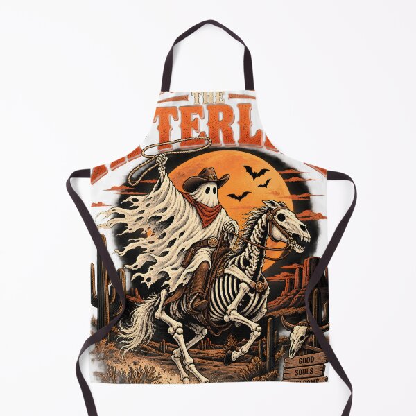 Item preview, Riding Into The Afterlife Ghost Cowboy Skeleton Horse Retro Western Halloween designed and sold by suthee navakul.