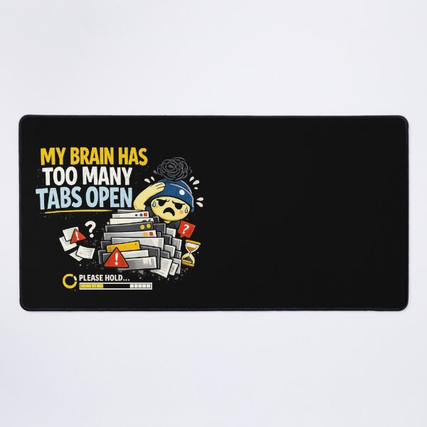 Item preview, My Brain Has Too Many Tabs Open – Funny Overthinking Cartoon for Overthinkers designed and sold by stevenwoodcock.