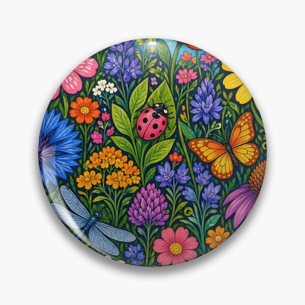 Item preview, Vibrant Pop Folk Art Flower Meadow Wall Art designed and sold by Nexus Space.