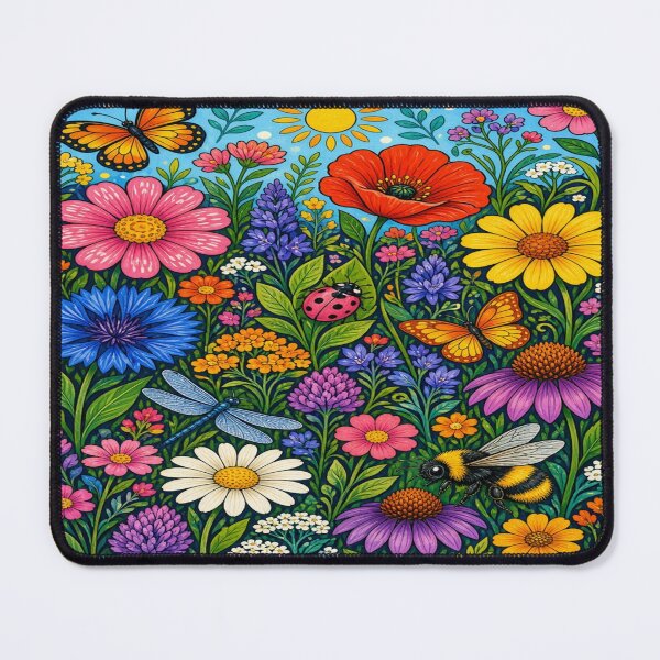 Item preview, Vibrant Pop Folk Art Flower Meadow Wall Art designed and sold by Nexus Space.