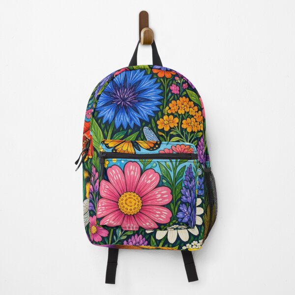 Item preview, Vibrant Pop Folk Art Flower Meadow Wall Art designed and sold by Nexus Space.