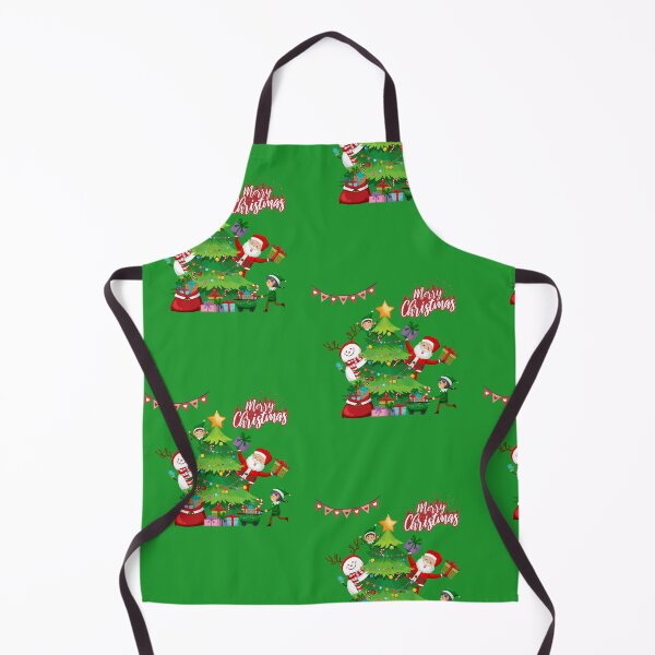 Item preview, A cartoon Christmas celebration with a Christmas tree and Santa Claus  designed and sold by Aisha Reda.