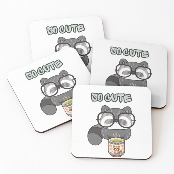 Item preview, So Cute Raccoon Glasses Matcha Green Tea Kawaii Anime Aesthetic designed and sold by LensDyn™.