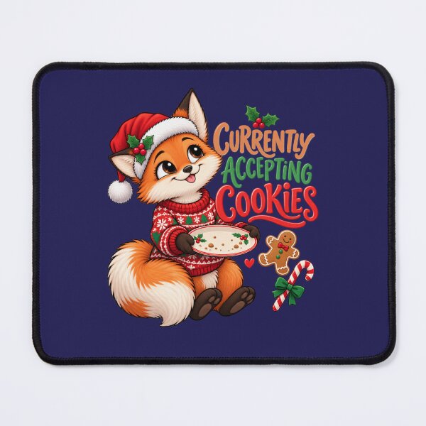 Item preview, Currently Accepting Cookies Christmas Fox designed and sold by PunchDrop.