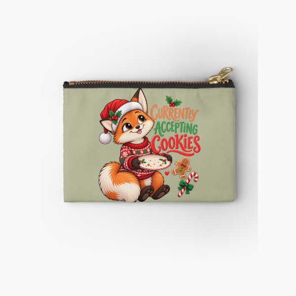Item preview, Currently Accepting Cookies Christmas Fox designed and sold by PunchDrop.