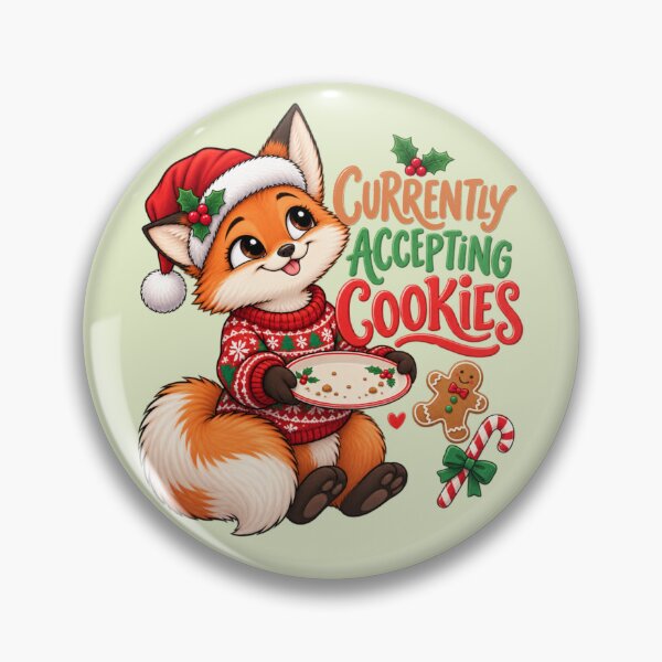 Item preview, Currently Accepting Cookies Christmas Fox designed and sold by PunchDrop.
