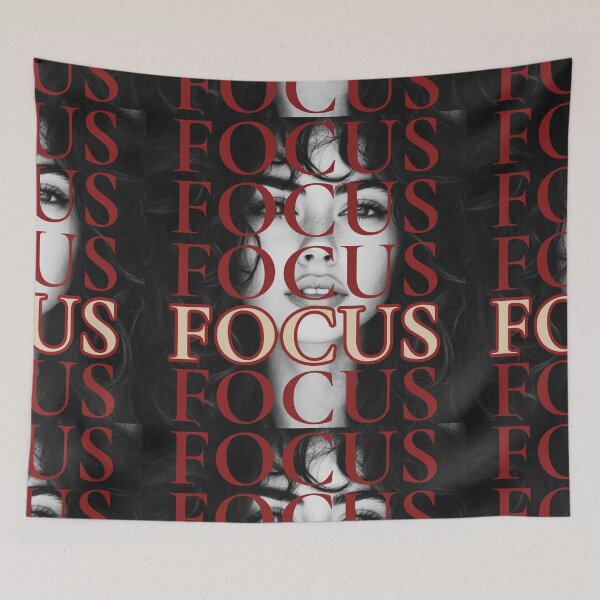 Item preview, FOCUS Graphic Typography Black and Red Woman Portrait Sticker designed and sold by velvetwings.