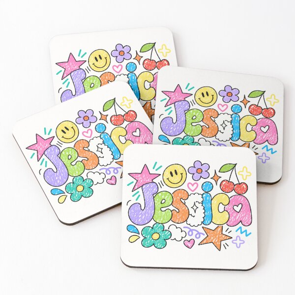 Item preview, Jessica Colorful Doodle Name Art – Cute Retro Crayon Style designed and sold by looplandger.