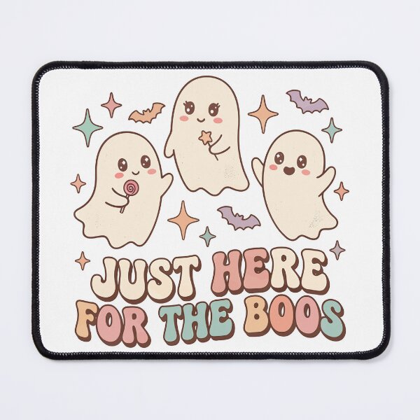 Item preview, Just Here For The Boos Cute Pastel Ghost Halloween Funny Retro Spooky Season shirt and sticker Design designed and sold by Billium Halder.