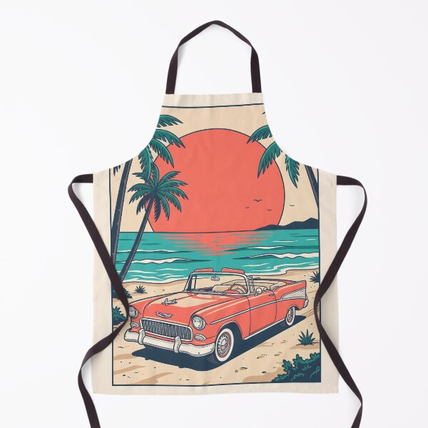Item preview, Vintage Red Convertible by the Beach – Retro Coastal Drive Summer Design designed and sold by Sea Gem.