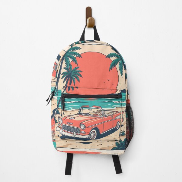 Item preview, Vintage Red Convertible by the Beach – Retro Coastal Drive Summer Design designed and sold by Sea Gem.