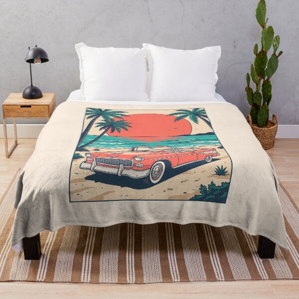 Item preview, Vintage Red Convertible by the Beach – Retro Coastal Drive Summer Design designed and sold by Sea Gem.