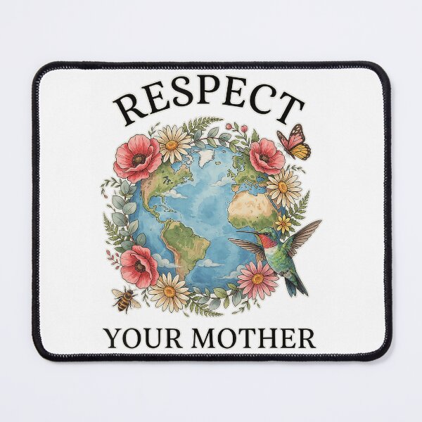 Item preview, Respect Your Mother Earth Floral Hummingbird designed and sold by NoeValdric.