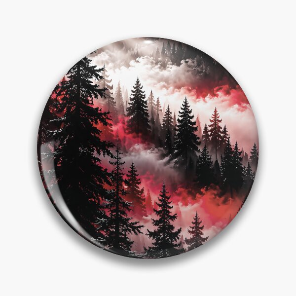 Item preview, Misty Pine Forest Under Crimson Sunbeams designed and sold by Faissal Thomass.