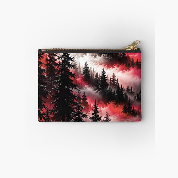 Item preview, Misty Pine Forest Under Crimson Sunbeams designed and sold by Faissal Thomass.