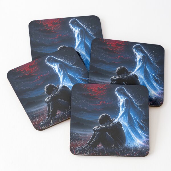 Item preview, Guardian Spirit Comforting Boy Under Full Moon designed and sold by Faissal Thomass.