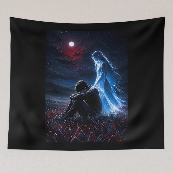 Item preview, Guardian Spirit Comforting Boy Under Full Moon designed and sold by Faissal Thomass.