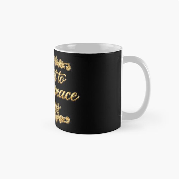 Item preview, Gold Vintage Peace Quote Script Design designed and sold by ThePrintArt.