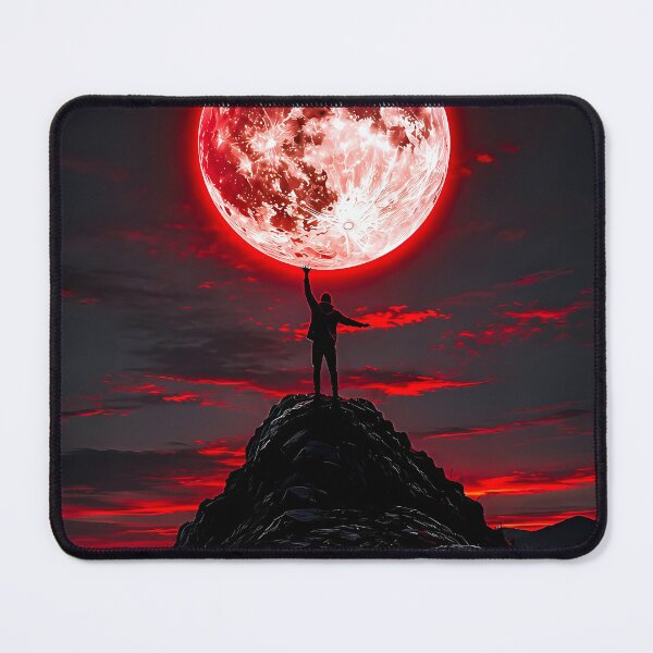 Item preview, Holding The Giant Red Blood Moon On Mountain Peak designed and sold by Faissal Thomass.