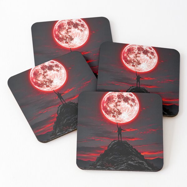 Item preview, Holding The Giant Red Blood Moon On Mountain Peak designed and sold by Faissal Thomass.