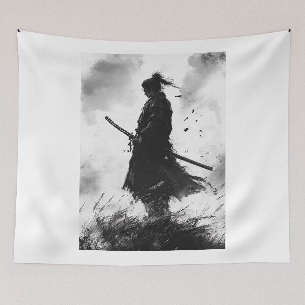 Item preview, Lone Samurai Ronin Standing In Windswept Field designed and sold by Faissal Thomass.