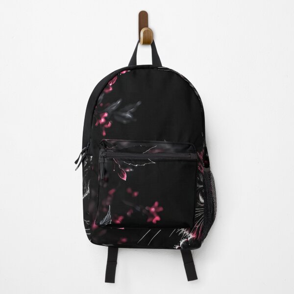 Item preview, Cute Fluffy Black Kitten With Pink Blossom Flowers designed and sold by Faissal Thomass.