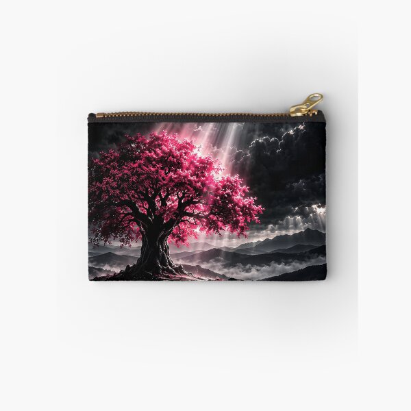 Item preview, Lone Crimson Tree Under Heavenly Light Beams designed and sold by Faissal Thomass.