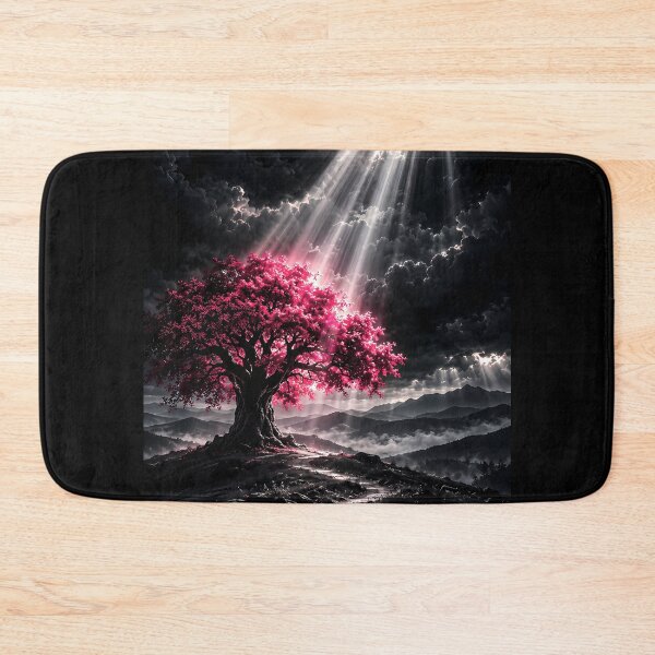 Item preview, Lone Crimson Tree Under Heavenly Light Beams designed and sold by Faissal Thomass.