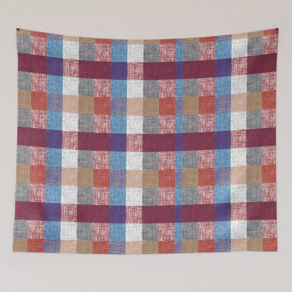 Item preview, Classic Americana Plaid – Textured Red, Blue, and Tan Check designed and sold by EK EXCLUSIVE.
