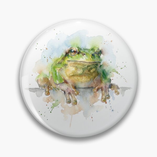 Item preview, Vibrant Green Tree Frog Watercolor Art designed and sold by caracatita75.