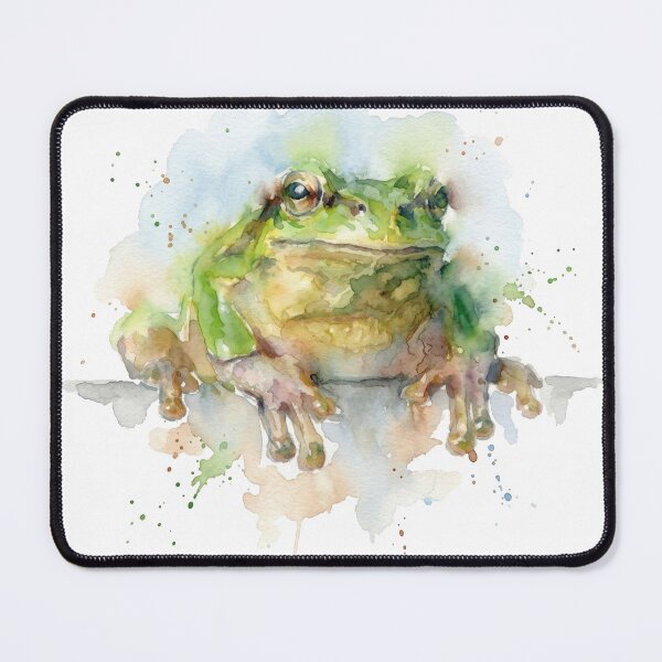 Item preview, Vibrant Green Tree Frog Watercolor Art designed and sold by caracatita75.