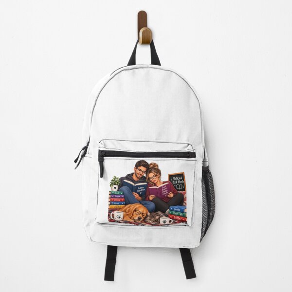 Item preview, A book-loving couple and their pets designed and sold by FootprintofLove.