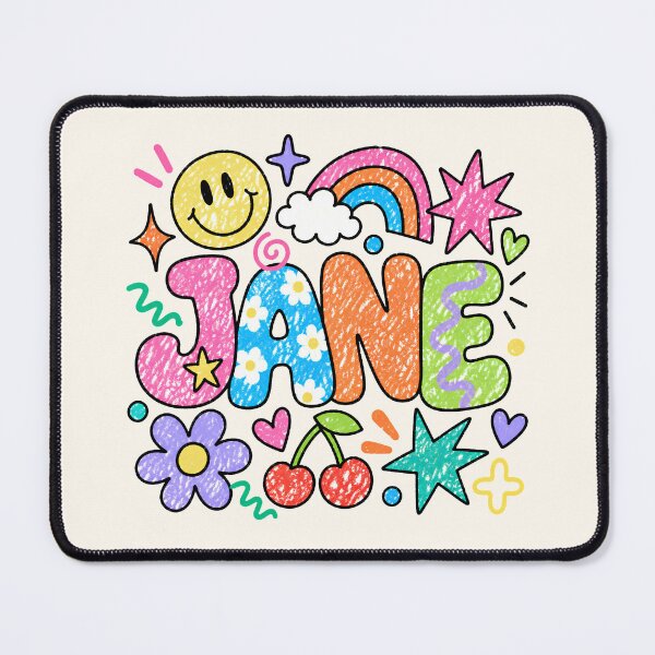 Item preview, Jane Colorful Doodle Name Art – Cute Retro Crayon Style designed and sold by looplandger.