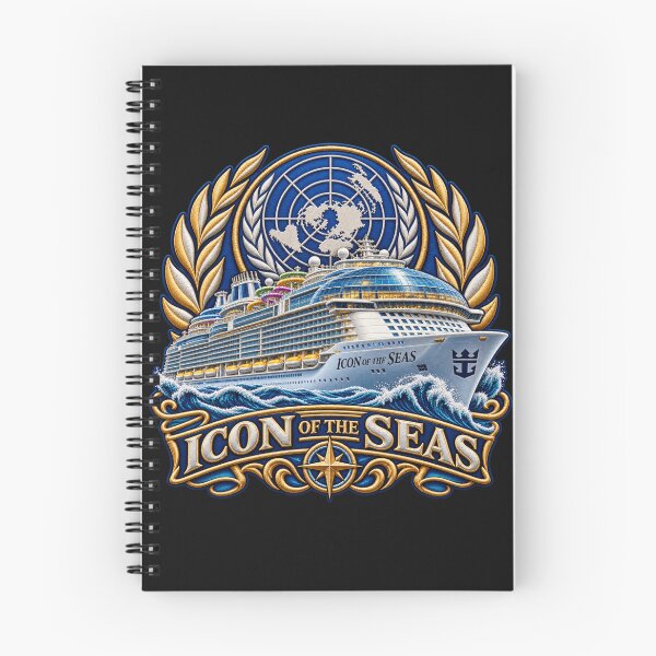 Item preview, Icon of the Seas Embroidered Cruise Ship Crest with World Emblem designed and sold by Emoji Emblems.
