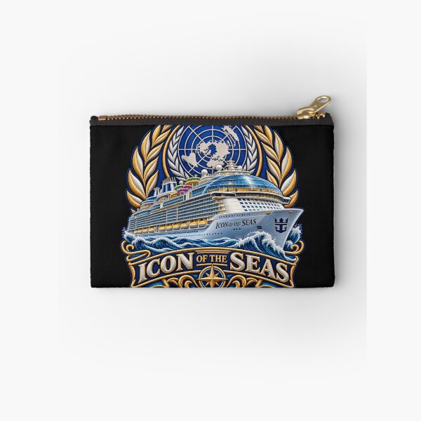 Item preview, Icon of the Seas Embroidered Cruise Ship Crest with World Emblem designed and sold by Emoji Emblems.