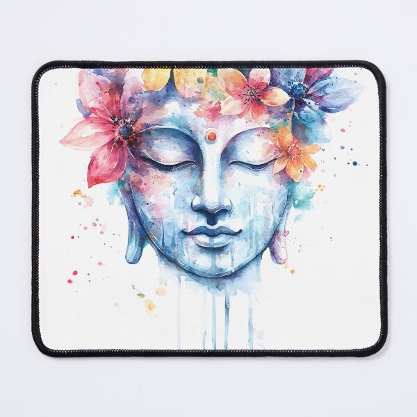 Item preview, Floral Buddha Face in Meditation designed and sold by Instant Printing.