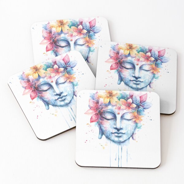 Item preview, Floral Buddha Face in Meditation designed and sold by Instant Printing.