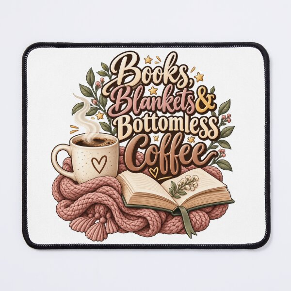 Item preview, Books, Blankets & Bottomless Coffee – Cozy Book Lover Design designed and sold by TessAdventures.