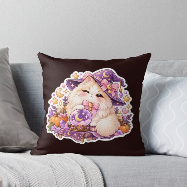 Item preview, Cute Kawaii Persian Witch Cat Halloween Sticker designed and sold by Christiana-Art.