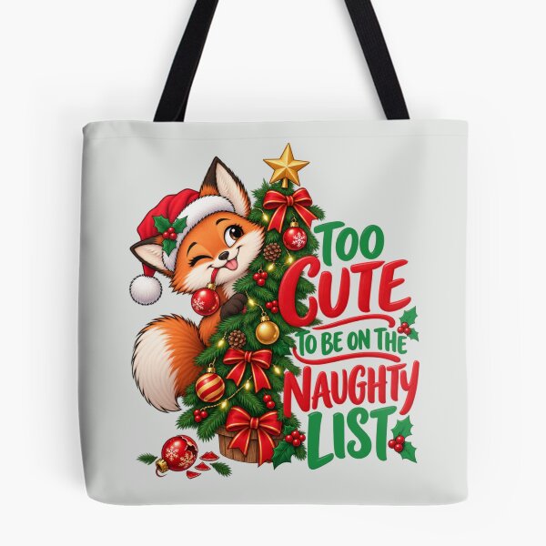 Item preview, Too Cute Naughty List Christmas Fox designed and sold by PunchDrop.