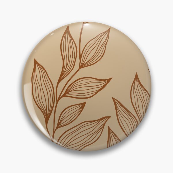 Item preview, Delicate Line Art Botanical Leaf Pattern - Bright on Light Brown designed and sold by Frohyou.