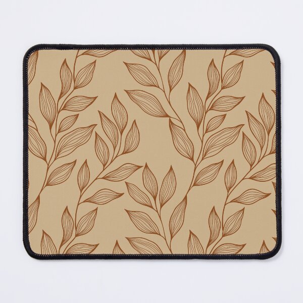 Item preview, Delicate Line Art Botanical Leaf Pattern - Bright on Light Brown designed and sold by Frohyou.