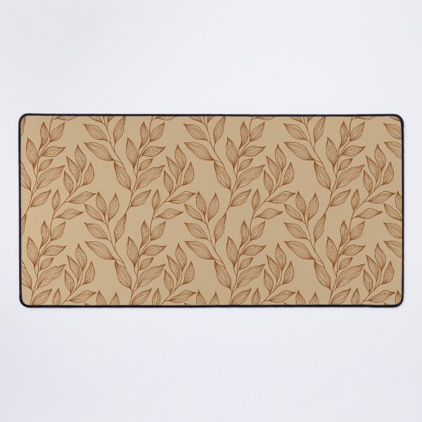 Item preview, Delicate Line Art Botanical Leaf Pattern - Bright on Light Brown designed and sold by Frohyou.